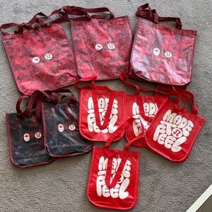 Lululemon Red Reusable Tote Bags - Set of 9